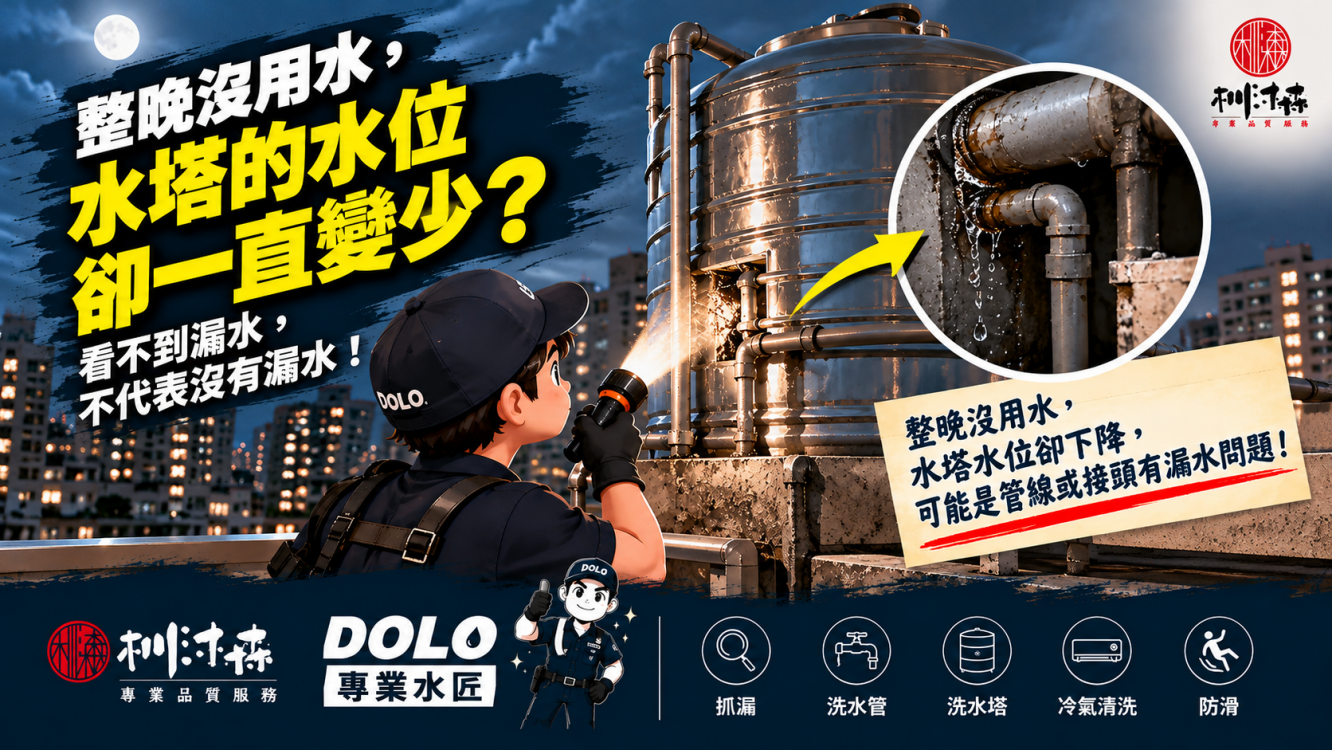 整晚沒用水，水塔水位卻一直下降？小心隱藏的漏水問題！
